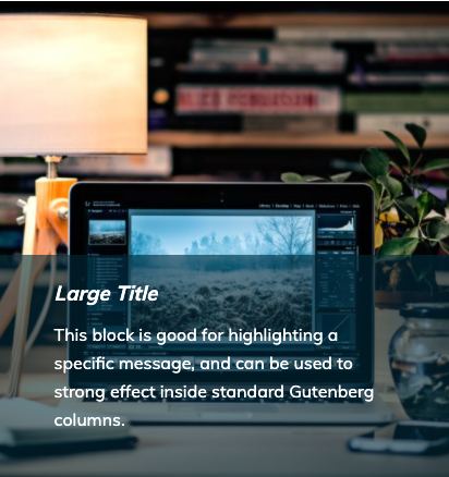 Screenshot showing the caption_over_image module layout