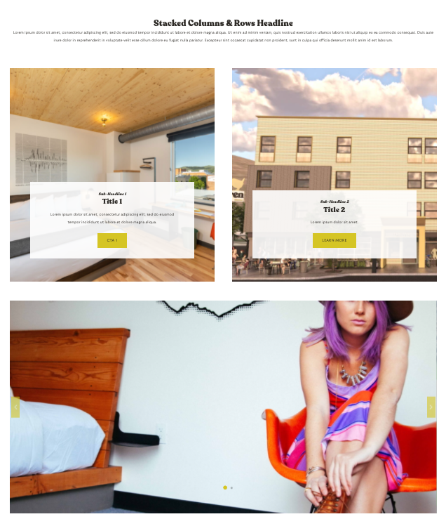 Screenshot showing the columns_n_rows module layout