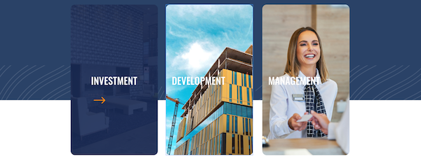 Screenshot showing the three_column_hover module layout